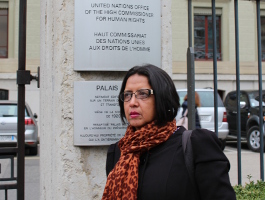 Devant le Haut-Commissariat pour les droits de l'homme à Genève