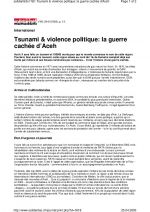 Tsunami & violence politique: la guerre cachée d’Aceh
